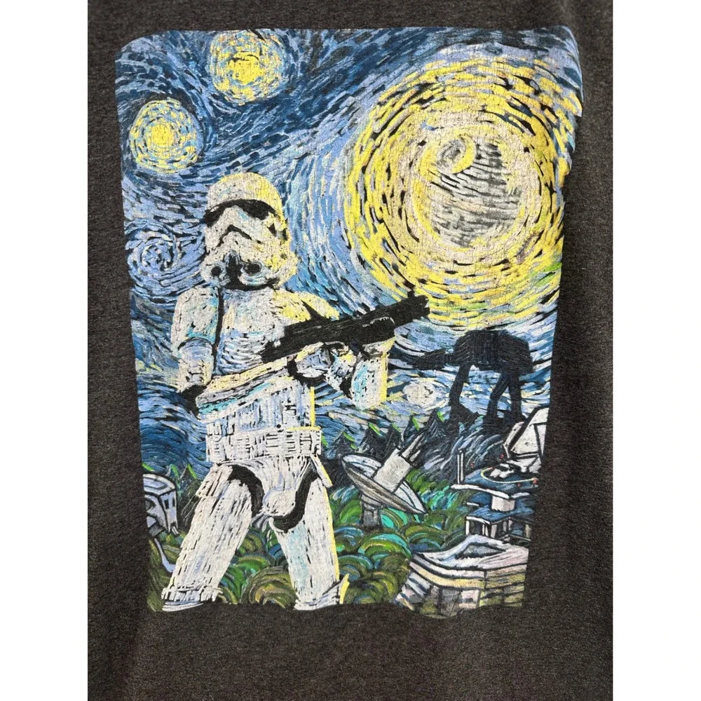Star Wars Fifth Sun T-Shirt Kids Small Grey Good Starry Night Stormtrooper Tee